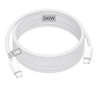 240W USB C Charger Cable 3M, Extra-long Fast Charging USB C to USB C Cable | Long Phone Charger Cable New iPhone Charger Cable for iPhone 17 16 15 Pro Max Plus, MacBook iPad Air, Samsung S26 S25,White