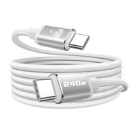 240W USB C to USB C Charger Cable 2m Type C Charger Cable Fast Charging USBC to USBC Braided Lead for iPhone 17 16 15, Samsung Galaxy S25 S24 A56 A36, Pixel 10 9, Xiaomi, MacBook, iPad, SteamDeck etc