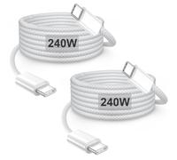 240W USBC to USBC Cable 2M 2Pack,USB C to USB C Charger Cable Fast Charge | USB C to USB C Cable Fast Charging Cable Type C Wire USBC Lead for iPhone 18/17/16/15,MacBook Pro/Air,iPad Pro,Samsung,Switch