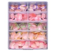 240x/Box Multicolor Edges Press On Nails Full Stick On Nails French Tip False Nails For Woman Short False Nails