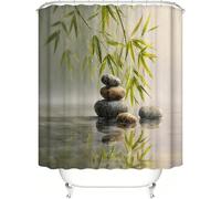 240x200 cm Shower Curtain for Bathroom Japanese-Style Spa with Hooks