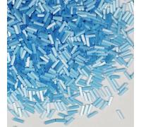 2420pcs/80g Tube Beads Glass Bugle Seed Beads Length 6mm Tube Beads for Jewelry Making (Blue Pearl)