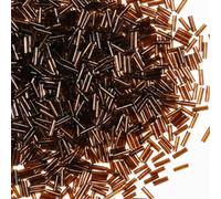 2420pcs/80g Tube Beads Glass Bugle Seed Beads Length 6mm Tube Beads for Jewelry Making (Brown)