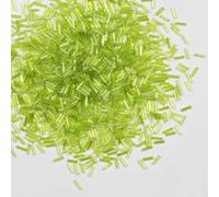 2420pcs/80g Tube Beads Glass Bugle Seed Beads Length 6mm Tube Beads for Jewelry Making (Light Green-AB)