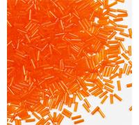 2420pcs/80g Tube Beads Glass Bugle Seed Beads Length 6mm Tube Beads for Jewelry Making (Transparent Orange)