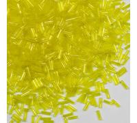 2420pcs/80g Tube Beads Glass Bugle Seed Beads Length 6mm Tube Beads for Jewelry Making (Transparent Yellow)