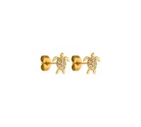 24251-Earring-White-Turtle-Gold