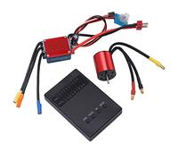 2430 Motor Kit CNC Machining 2430 7200KV Brushless Motor, 25A ESC with Programming Card, High Torque 4 Pole 12 Slot Design for 1/16 1/8 RC Car, Aluminum Alloy Shell with Multiple P