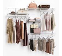 2440mm Wide Open Wardrobe System Wire Shelving & Hanging Closet Kit