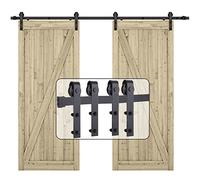244cm/8FT Double Barn Door Sliding Kit,Sliding Track Barn Door Hardware Kit, Sliding Wood Door Kits