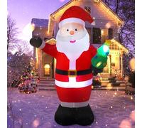 244CM/ 8FT Giant Inflatable Santa Claus - Outdoor Christmas Decorations with Bright LED Lights, Big Blow Up Santa Outdoor Display, Light Up Inflatable Father Christmas Yard & Garden Decoration
