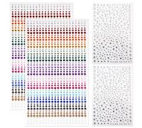 2450 Pcs 15 Colors Face Gems 3/4/5/6mm Waterproof Nail Glitter Face Jewels Stickers Self-adhesive Eyes Tears Rhinestone Crystals Diamonds Stick On for Festivals Party Body Forehead Bindis