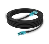 246FT/75M OM3 LC to LC Outdoor Armored Fiber Patch Cable, Direct Burial Industrial TPU Duplex Multimode Fiber Optic Cable, 40Gb/10Gb, 50/125 um, Uniboot LC-LC Fiber Patch Cable,OD 5mm