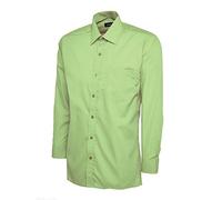 247-Clothing Mens Classic Full Sleeve Poplin Office Shirt Easy Care Colours (16 Collar, Lime)