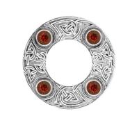 249 Dancers Celtic Plaid Brooch - Red