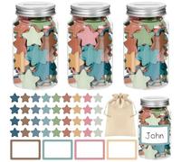 249 Pcs Boho Stars Reward Jars for Kids Classroom Coin Jars for Behavioral Rewards 225 Pcs Stars 20 Pcs Name Tags 1 Pcs Storage Bag Classroom Incentive Behavior Tools for Back to School Student