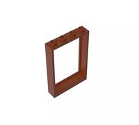 2493 Door 1x4x5 Window Frame 10 Pieces GDS-1575 Compatible with Lego Building Blocks Color:Reddish Brown