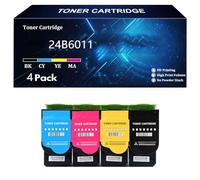 24B6011 24B6008 24B6009 24B6010 Toner Cartridge with chip Replacement for XC2132 XC2130 Toner Compatible for Lexmark XC2130 XC2132 C2132 Laser Printer,4 Color- 4 Pack