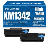 24B7005 M1342 XM1342 XM3142 Toner Cartridges High Yield High Capacity No Chip Toner Compatible for Lexmark M1342 XM1342 XM3142 Printers 18000 Pages,24B7005-2PC