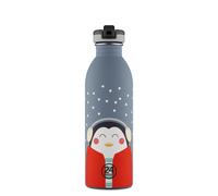 24Bottles Kids - School Bottle 500 ml, Leakproof Stainless Steel Baby Bottle, BPA Free, Ultra Lightweight, Happy Penguin