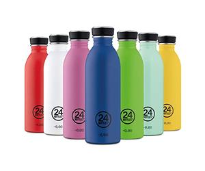 24Bottles Urban Bottle - Water Bottle 250 ml Stainless Steel, Bottle with Lid 100% Ultralight Airtight, BPA Free Gym Bottle, Ecological Water Bottles, Italian Design [Not Thermal] Stone Atlantic Bay