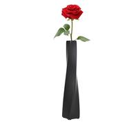 24cm Black Ceramic Vase - Elegant Spiral Tall Vase, Perfect for Pampas Grass, Dried & Long-Stem Flowers, Floor Twisted Design for Corner, Living Room, Office, Hallway - Decorative Home Accessory