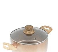 (24cm Casserole Pot) Ceramic Rose Gold Cooking Pots Pans Frying Pan Set