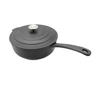 24cm Cast Iron Sauce Pan with Lid Home Kitchen Cooking Casserole Stew Pot Stock