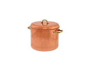 24cm Copper Pot w/ Brass Handles 8L Pure Copper Cookware