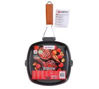 24cm Foldable Non-Stick Griddle Grill Pan Wooden Handle PFOAFree Kitchen Cooking