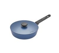Morphy Richards Saute Pan, Forged Aluminium, 24cm, Non Stick Ceramic Coating, Soft Touch Handles, Oven Safe Up to 180c, Suitable for All Hobs, Blue, 852252