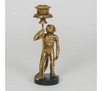 24cm Gold Resin Monkey Tapered Candle Stick Holder Animal Ornament Statue Antique Vintage Style