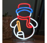 24cm Light up Christmas Snowman Table Top Neon Sign