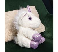 24cm Plush White Unicorn with Sparkly Purple Horn and Hooves