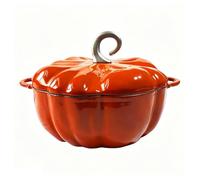24Cm Pumpkin Shape Dutch Oven Cast Iron Cooking Pot | Non-Stick Enamel, Casserole Dish Stew Pot ,Evenly Heated, Universal Kitchen Pumpkin Saucep