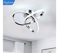 24Cm Silver Indoor Acrylic Ceiling Light Dimmable , Aluminium And Metal Chrome Effect Roof Led Lamp