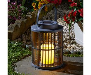 24cm Solar Power Outdoor Hanging LED Candle Lantern | Garden Decor