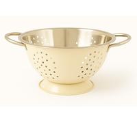 24cm Stainless Steel Colander with Handles - Deep Kitchen Strainer for Pasta, Rice, Vegetables & Fruit - Durable Large Food Drainer Bowl (Multiple Colours) (Cream)