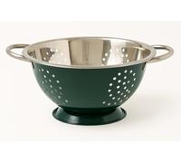 24cm Stainless Steel Colander with Handles - Deep Kitchen Strainer for Pasta, Rice, Vegetables & Fruit - Durable Large Food Drainer Bowl (Multiple Colours) (Green)