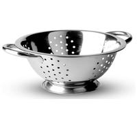 24cm Stainless Steel Colander with Handles - Deep Kitchen Strainer for Pasta, Rice, Vegetables & Fruit - Durable Large Food Drainer Bowl (Multiple Colours) (Silver)