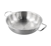 24cm Stainless Steel Soup Pot Silver Noodle Cookware | Stainless steel 24cm soup pot with dual side handles for even heat distribution and easy kitchen cleaning.
