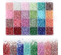 24Colors Crushed Glass Craft Glitter 240g,2-4mm Craft Small Broken Glass Pieces Irregular Metallic Chips Glitter Sprinkles Stones Chunky Flakes Sequins for Resin Art,Epoxy Jewelry,Nail Art,Vase Filler