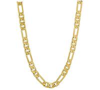 24ct Gold Plated Figaro Necklace Chain for Men Women White Gold Edgy Hip Hop Classic Gift Real Solid Clasp (61.00, Gold)