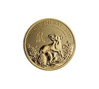 24ct Gold Queen Elizabeth II 1/4oz Lunar Year of the Rat Coin 2020