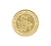 24ct Gold Queen Elizabeth II 1oz The Royal Tudor Beasts - Yale of Beaufort Coin 2023