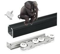 24ft 20ft 18ft 16ft 12' 8ft 6ft Heavy Duty Sliding Barn Door Hardware Track Kit Exterior,Low Profile Pocket Do