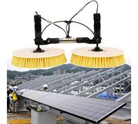 24Ft Telescopic Rod Solar Panel Cleaning Machine, Dual Head Electric Cleaner Tool for Outdoor Window Glass Water Brush