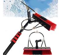 24FT Telescopic Solar Panel Cleaning Pole with Brush, Squeegee & Water Dispenser - Perfect for Roof & Window Cleaning, 3.6M to 10.8M Adjustable Length