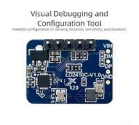 24GHz FMCW Human Presence Sensor Module LD2410C for Indoor Motion & Stationary Detection - UART + GPIO Interface, ±60° Wide Angle, 6m Range, Wire