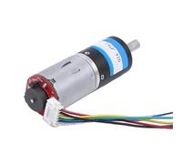 24GP-370B DC Planetary Gear Motor with Hall Encoder, Adjustable Speed Control, Reversible Direction, High Torque, Integrated Position Feedback System (94 RPM DC 24V Shaft length 4mm)